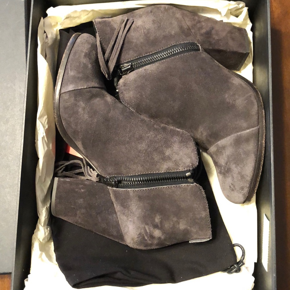 Rag and Bone Margot Fringe in asphalt suede